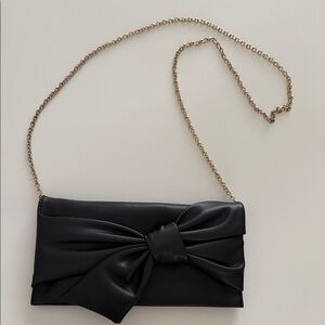 INC International Concepts Black Clutch with Gold Chain